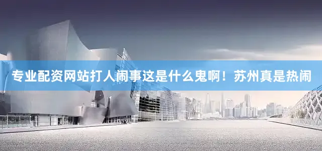 专业配资网站打人闹事这是什么鬼啊！苏州真是热闹